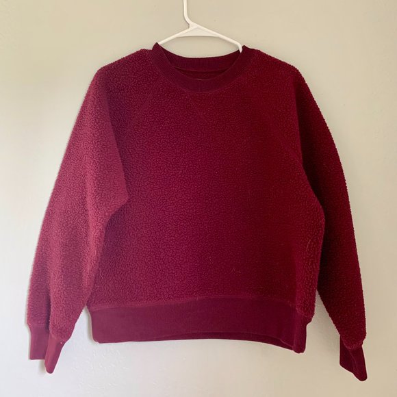 Everlane Sweaters - EVERLANE ReNew Fleece Maroon Sweatshirt Size L